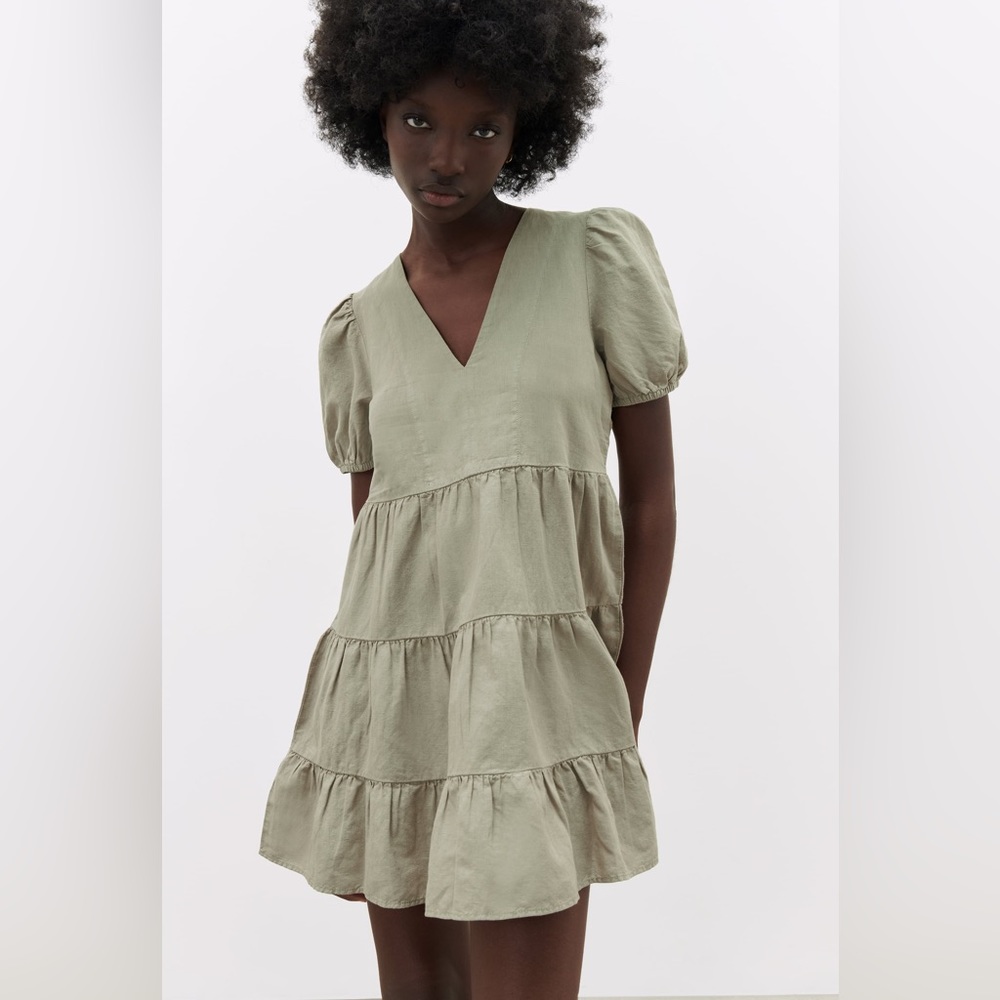ZARA LINEN BLEND TIERED DRESS - NWT✨ women’s dress